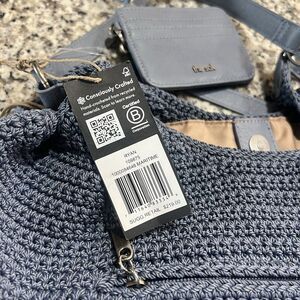 The SAK Ryan Bag, Maritime crochet leather handbag credit card holder NWT $219